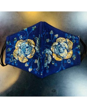 Floral Embroidery Sequence Face Mask Floral Embroidery Sequence Face Mask